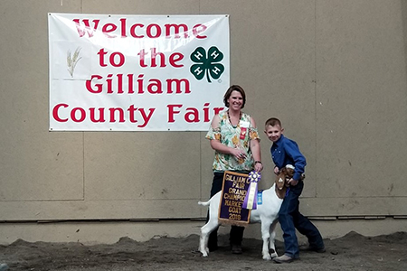 18 Gilliam County Fair, Grand Champion Market Goat, Shown by Hunter Wilson Test